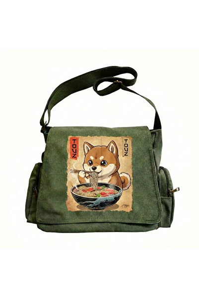 Touz Moda Cute Dog Noodle Printed Unisex Messenger Bag