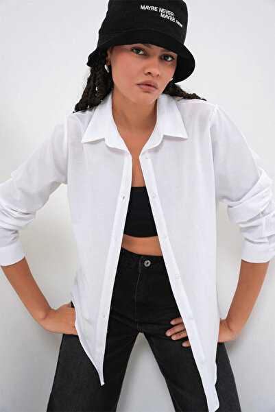 nedo7 Oversized basic shirt 20349 - white