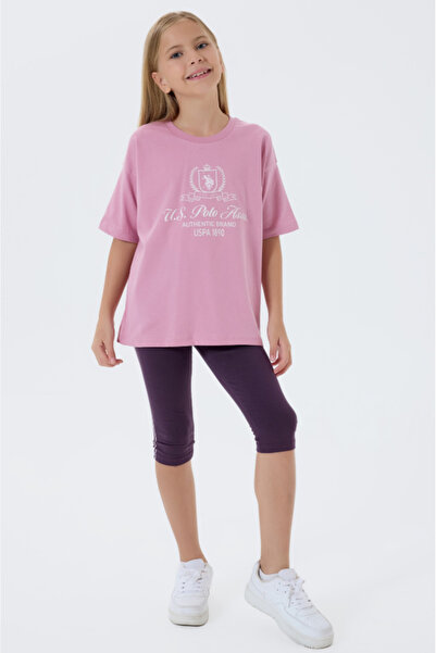 U.S. Polo Assn. U.S.Polo Assn Us2500-G Dusty Rose Girls' Leggings Set