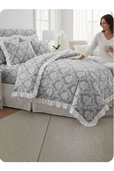 By Masuaa Double Ruffled Bedding Set and 2 Ruffled Pillowcases | |   Without ...