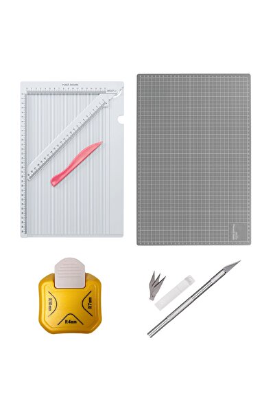 DACOart Set Placa de biguire, perforator colt rotund plansa pentru taiere gra...