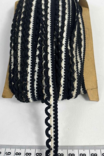 Hobigram Siyah Beyaz Zincirli Şerit 1 cm En – Kenar Süsü, Dekoratif Şerit ve ...