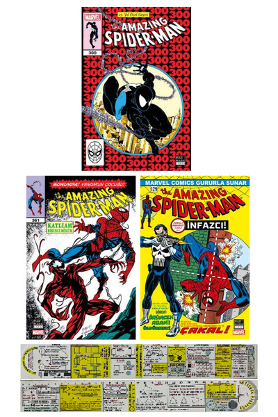 Marmara Çizgi Yayınları The Amazing Spider-Man 3'lü Çizgi Roman Seti + Özel C...