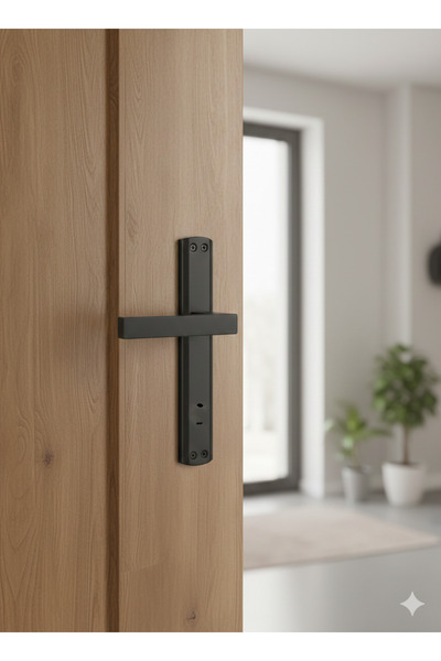 Özen Metal Modern ekonomik mat siyah kapi kolu,