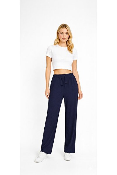 THEBEK Women's Wrinkled Pants – Lightweight Fabric, Comfortable Fit