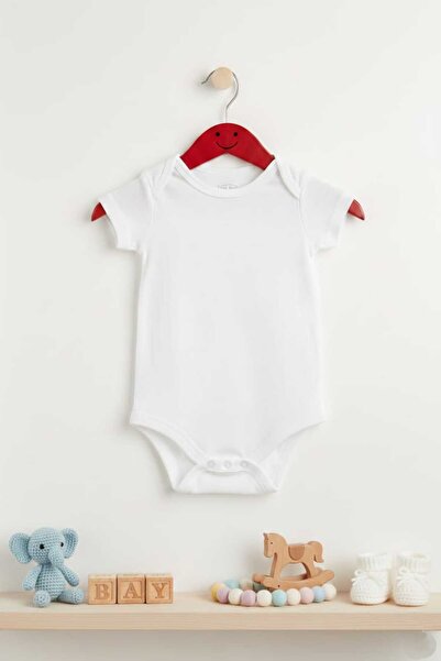 Fuar Baby Unisex 100% Cotton Premium Short Sleeve Baby Bodysuit Set - White
