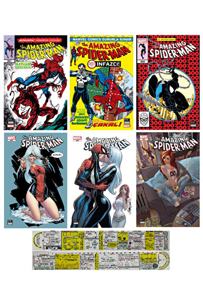 Marmara Çizgi Yayınları The Amazing Spider-Man 6'lı Çizgi Roman Seti + Özel C...
