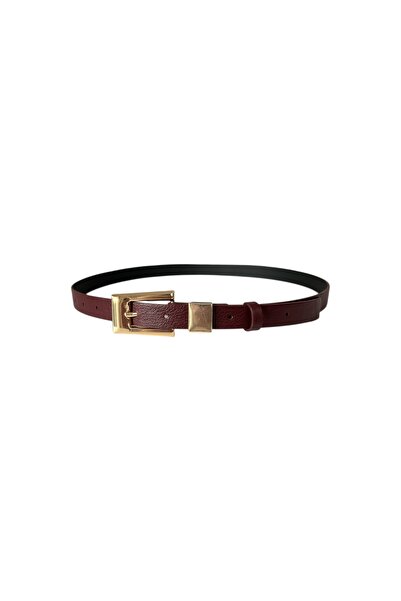 stravis Classic Gold Buckle Burgundy Belt