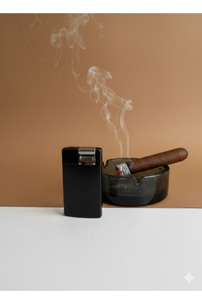 Hunter Mat Siyah Metal Gövdeli Gazlı Çakmak