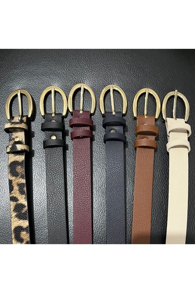 stravis Burgundy Belt with Gold Oval Buckle