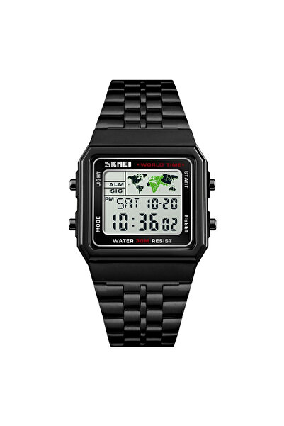 Skmei Men's Watch Steel Date Display Digital Alarm Black