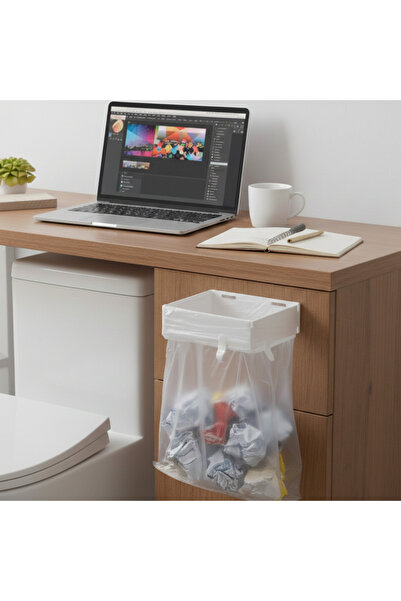 Eşya Dünyası Self-Adhesive Foldable Garbage Bag Holder Bracket - Kitchen Cabi...