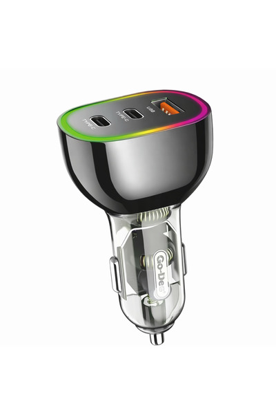 Go-Des Go Des GD-CC208 Fast Charging Dual Type-C + USB-A Port Car Charger 68W