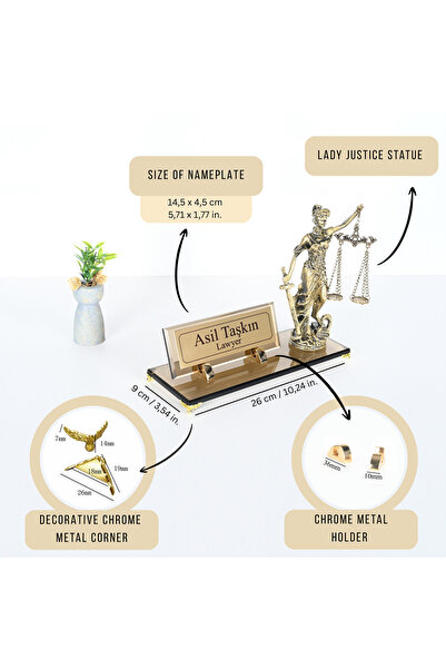 shop Hakim, Savcı, Avukat, Noter, Zabıt Katibi, Muhasebe, Hediyesi Cam Themis...