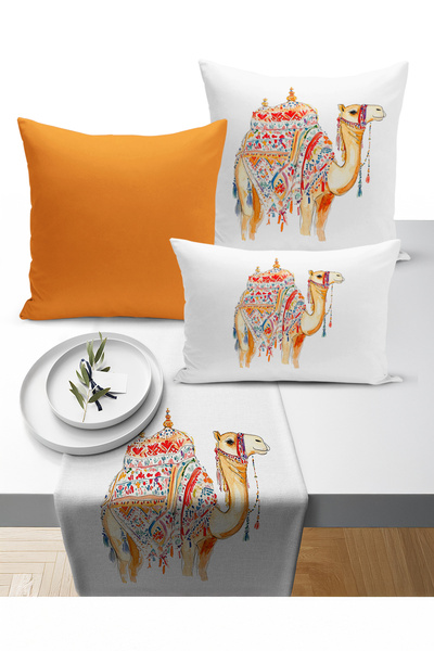 Bertille Home Ramazan Bohemian Series Set de 3 perne + 1 covoraș digital cu i...