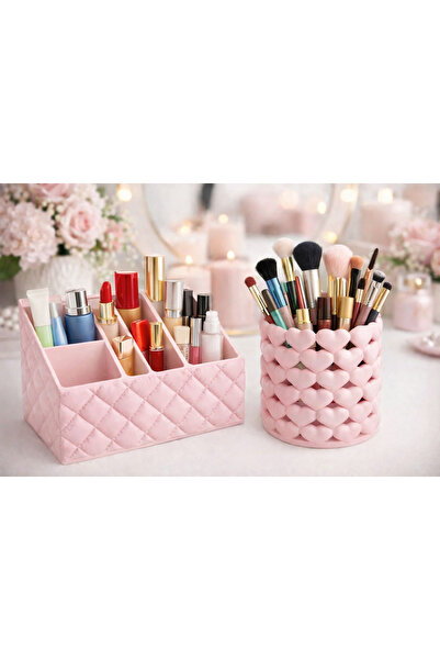 Artzone Makeup Organizer Set of 2 - Sweet Light Pink