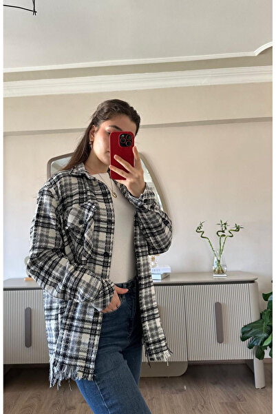 MODA Women's Chanel Fabric Oversized Patterned Shirt