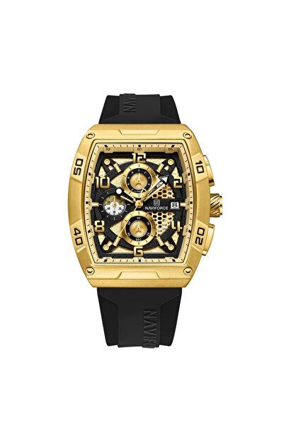 Naviforce Men's Wristwatch Quartz Military Date Alarm Sport Army Silicone Bla...