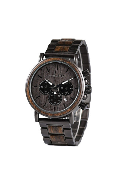Bobo Bird Men's Watch Quartz Analog Business Wooden Brown