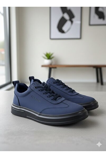 rocassi حذاء رجالي من الجلد الطبيعي من نوع نوبوك باللون الأزرق