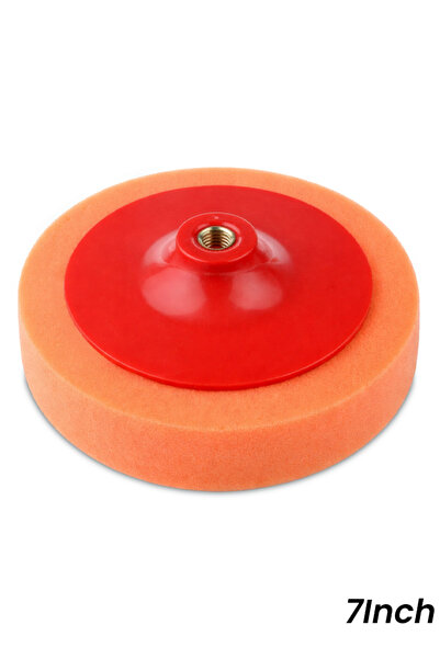 Generic 7 Inch Orange Foam Polishing Pad with Threaded Backing Plate for Car ...