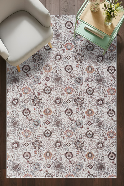 tropikal home Kaymaz Taban Modern Desen Halı Yolluk Leke Tutmaz Kolay Temizle...