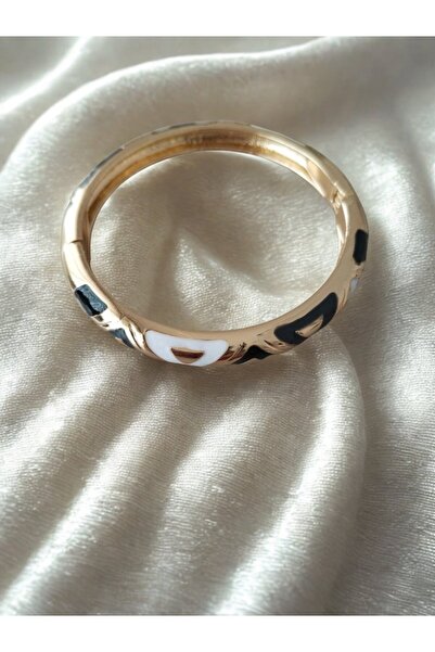 NO BRAND Mineli Renkli Kelepçe Bileklik Siyah-beyaz-gri