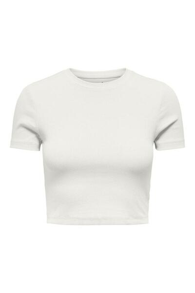 ONLY Γυναικείο λευκό μπλουζάκι Onlbetty Life Ss με κοντό λαιμόκοψη Cc Jrs T-s...