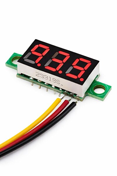 OEM فولتميتر تيار مستمر 0.28 بوصة 0-100 بثلاثة أسلاك أحمر اللون