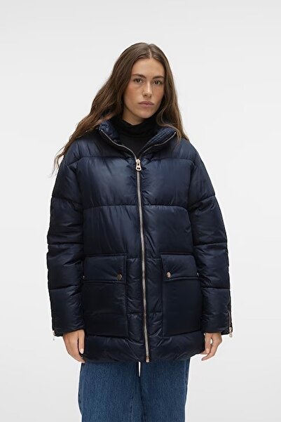Vero Moda Clairenora quilted jacket with pockets and wadding filling, Navy blue