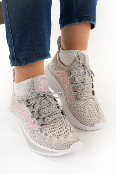 Babetty Unisex Orthopedic Light Sole Striped Detail Lace-Up Knitwear Casual S...