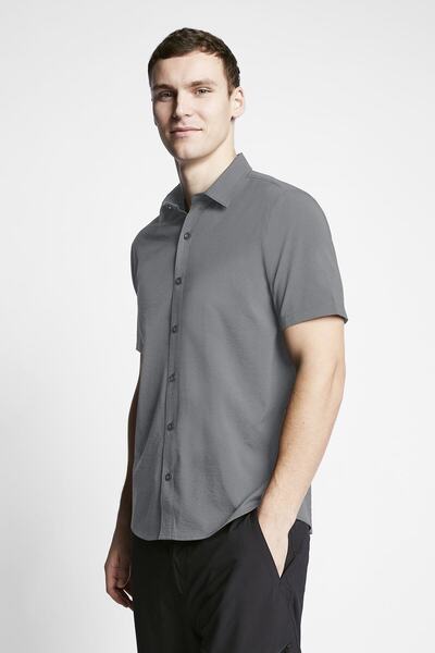 Lescon A.gri Erkek Outdoor Kısa Kollu Gömlek 23y-1061