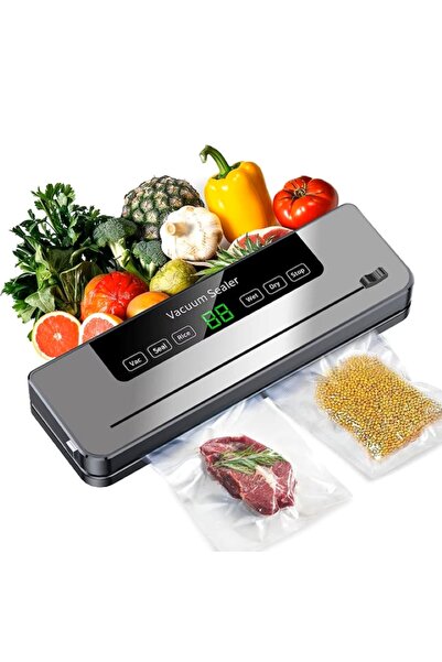 EMATTEIRO Vacuum Sealer 30 cm, 120W, Wet and Dry Vacuum, 10 Bags Included, Gray