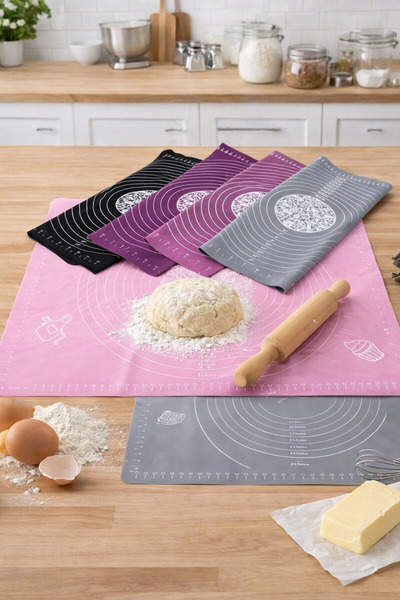 Homerest Çok Amaçlı Kaydırmaz Silikon Hamur Açma Matı 50 X 40 Cm-renkli, Sili...