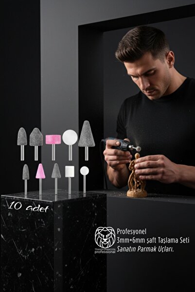 Transformacion 10'lu Dremel Ve Matkap Ucuna Taşlama Seti - 3mm+6mm Şaft Profe...