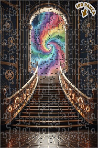 Teona Ahşap لغز خشبي حلزوني على شكل سلم اللانهاية بألوان قوس قزح، بإطار مزدوج...