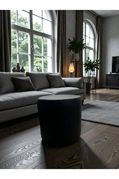 Framgan Nubuk Dokulu Modern Silindir Puff Lüks Dekoratif Oturma Pufu Minimal ...