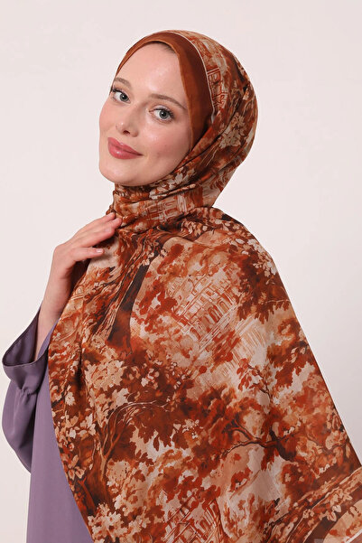 LuvenSara شال حرير إيليت - التربة الحمراء