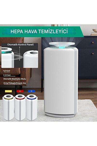 Ahanda Buldum Akıllı Hava Temizleyici H13 HepaFiltre UV-C Işıklı İyonizerli K...