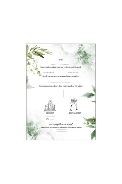OEM Invitatie nunta 13x18cm cu plic, Model 2