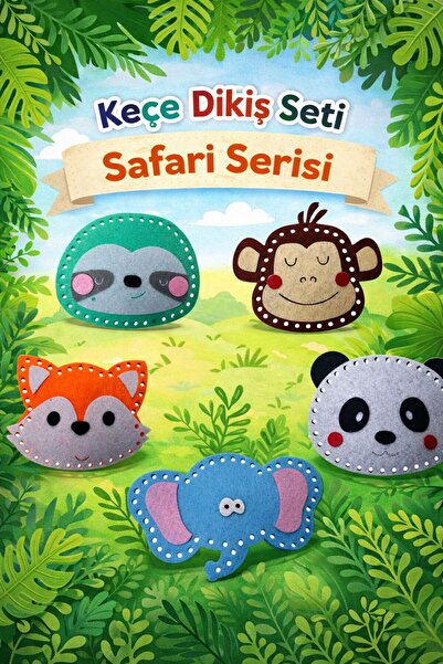 Keçe Dikiş Seti | Çocuklar İçin Montessori Dikiş Oyuncağı | 5 Figürlü El Becerisi Set