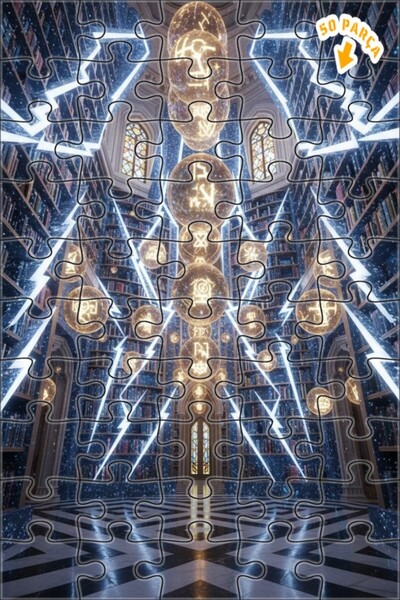 Teona Ahşap لغز خشبي مؤطر من طابقين، ملون بالزيت، بتصميم المكتبة الغامضة والك...