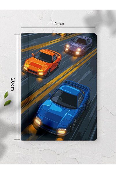 gxe.art Unlined Notebook Jdm Car Patterned Notebook Notepad Mind and Memory N...