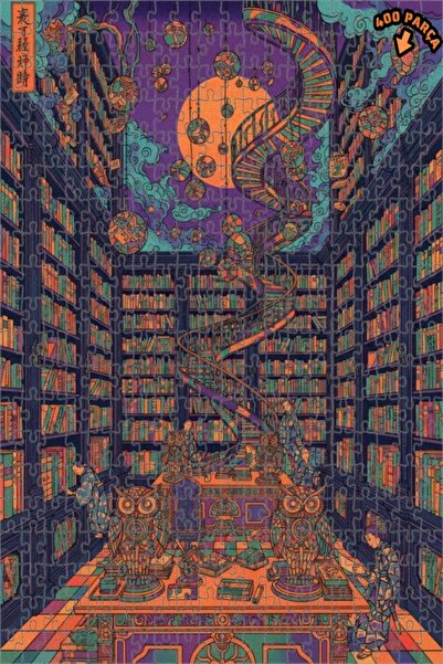 Teona Ahşap لغز خشبي مؤطر بطبقتين للمكتبة السحرية 400 قطعة 35×35