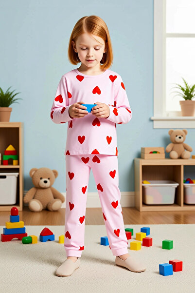 BENERLY Devojčin okrugla kragna standardni rukav srce Štampano obična devojči...