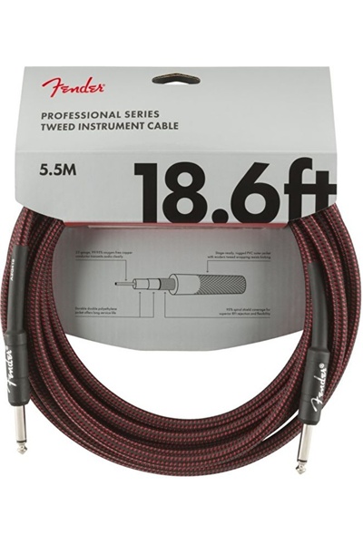 FENDER 0990820067 كابل أدوات احترافي (5.5 متر - تويد أحمر) |   5.5 متر من الت...