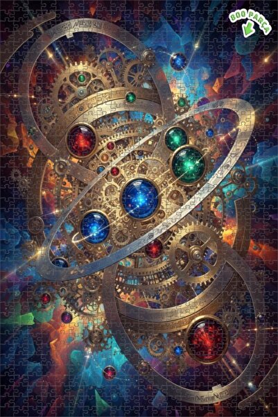 Teona Ahşap لغز خشبي مؤطر بطبقتين بمظهر لوحة زيتية يصور آلية الكون الغامضة 80...