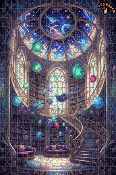 Teona Ahşap لغز خشبي مؤطر بطبقتين من مكتبة الفن السحري 400 قطعة 35x35