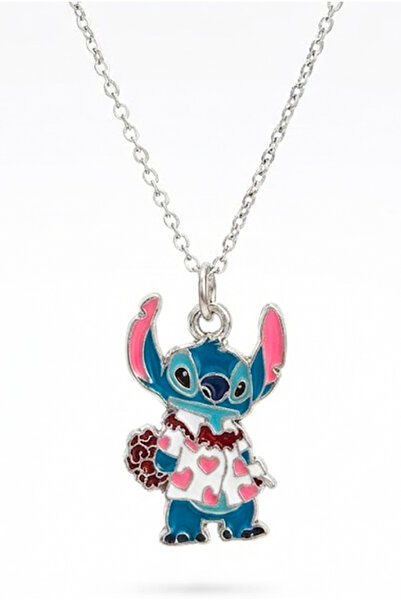 MakeWell قلادات للأطفال بتصميم ليلو وستيتش باللونين الأزرق والوردي