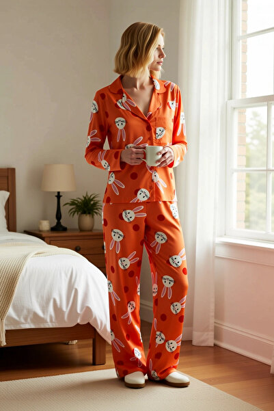 BENERLY Women's Shirt Collar Standard Sleeve Regular Fit Pajama Set Functiona...